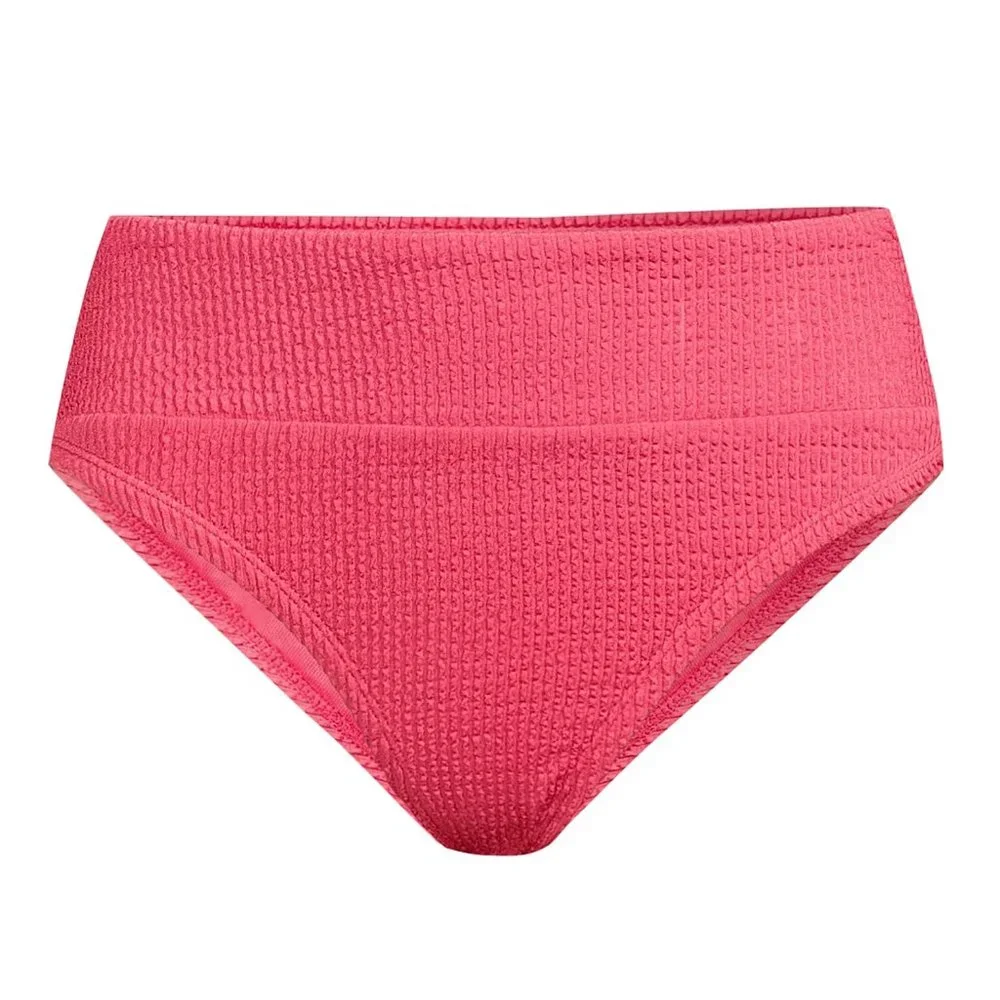 Time and Tru Women's Plus Crinkle Texture Bikini Swim Bottom Pink Size 3X
